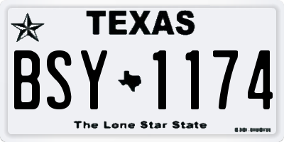 TX license plate BSY1174