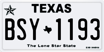 TX license plate BSY1193