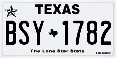 TX license plate BSY1782