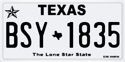 TX license plate BSY1835