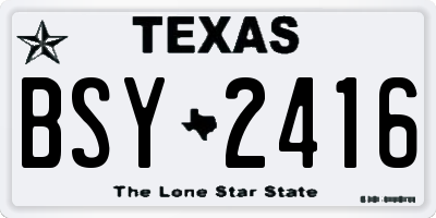 TX license plate BSY2416