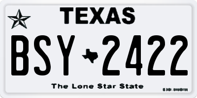 TX license plate BSY2422