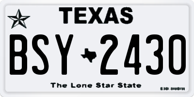 TX license plate BSY2430