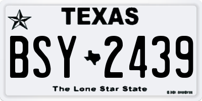 TX license plate BSY2439