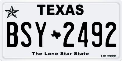 TX license plate BSY2492