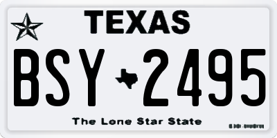 TX license plate BSY2495