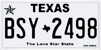 TX license plate BSY2498