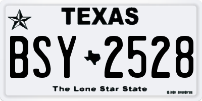 TX license plate BSY2528