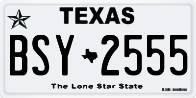 TX license plate BSY2555