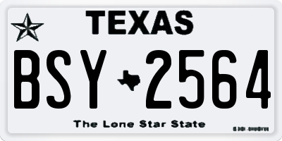 TX license plate BSY2564