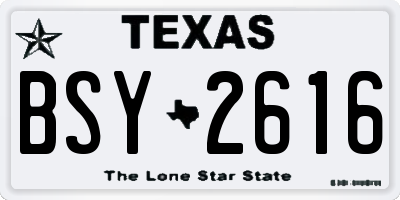 TX license plate BSY2616
