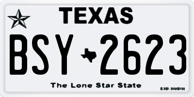 TX license plate BSY2623
