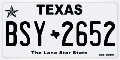 TX license plate BSY2652