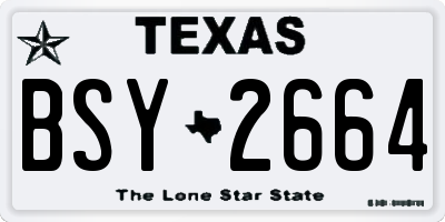TX license plate BSY2664