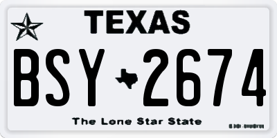 TX license plate BSY2674