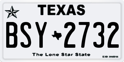 TX license plate BSY2732