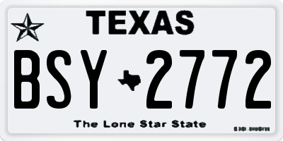 TX license plate BSY2772