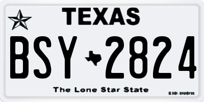 TX license plate BSY2824