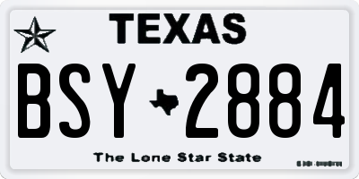 TX license plate BSY2884