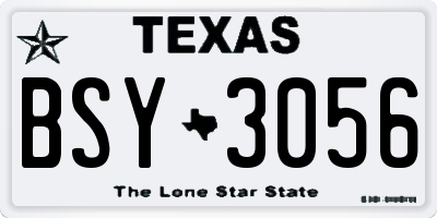 TX license plate BSY3056