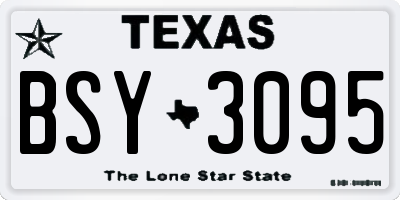 TX license plate BSY3095