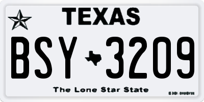 TX license plate BSY3209