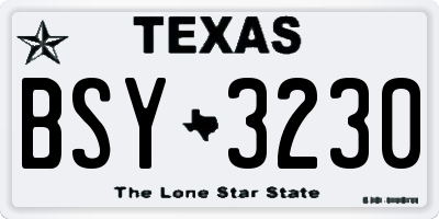 TX license plate BSY3230