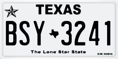 TX license plate BSY3241