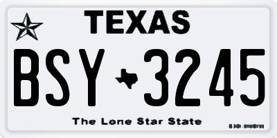 TX license plate BSY3245