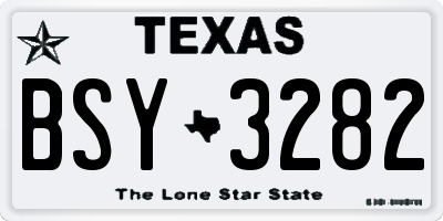 TX license plate BSY3282