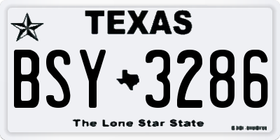 TX license plate BSY3286
