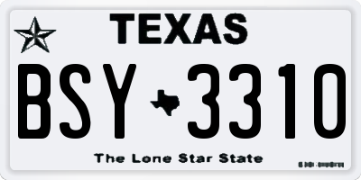 TX license plate BSY3310