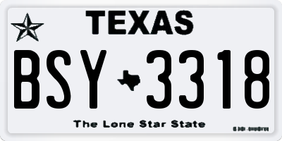 TX license plate BSY3318