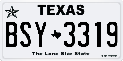 TX license plate BSY3319