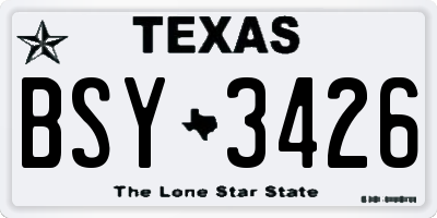 TX license plate BSY3426