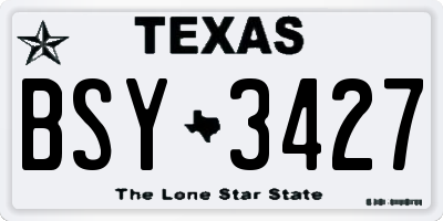 TX license plate BSY3427