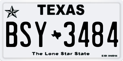 TX license plate BSY3484