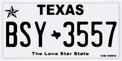 TX license plate BSY3557