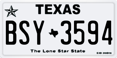 TX license plate BSY3594