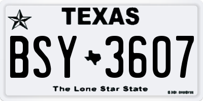 TX license plate BSY3607