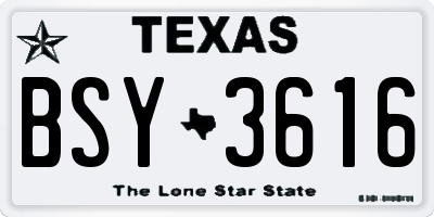 TX license plate BSY3616