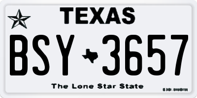 TX license plate BSY3657
