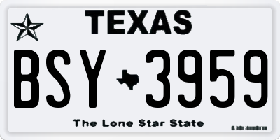 TX license plate BSY3959