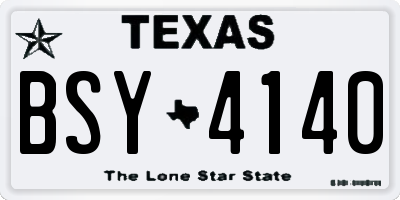 TX license plate BSY4140
