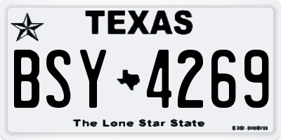 TX license plate BSY4269