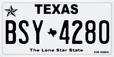 TX license plate BSY4280
