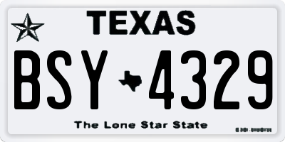 TX license plate BSY4329
