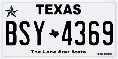 TX license plate BSY4369