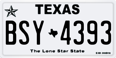 TX license plate BSY4393