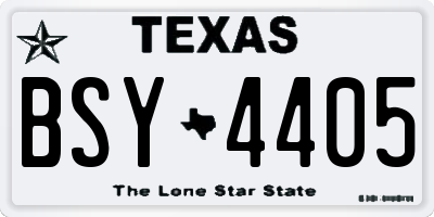 TX license plate BSY4405